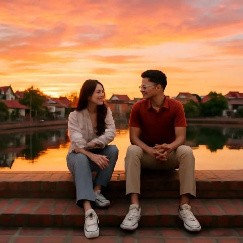 Ảnh bìa vuông bài hát Cầu ao chiều mười bốn — nhạc Pop vui tươi