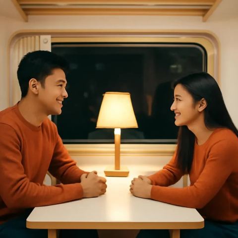 Ảnh bìa vuông bài hát Bàn ăn trên chuyến tàu đêm — nhạc Ballad lãng mạn