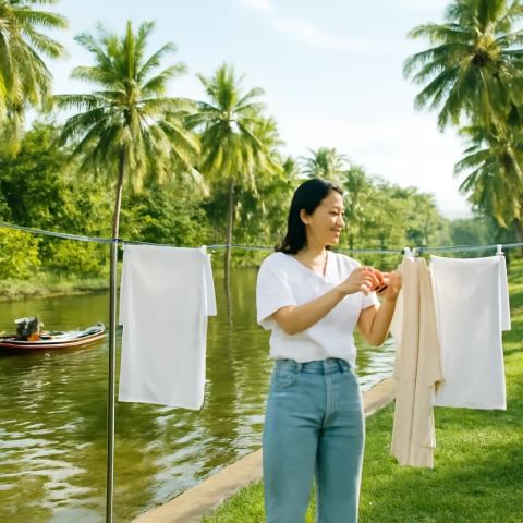 Ảnh bìa vuông bài hát Áo phơi bờ kênh — nhạc Pop nhẹ nhàng