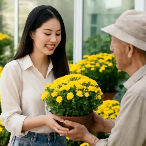 Ảnh bìa vuông bài hát Chậu cúc mâm xôi — nhạc Pop sôi động