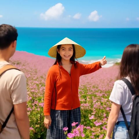 Ảnh bìa vuông bài hát Tam giác mạch tím đồi — nhạc Pop vui tươi