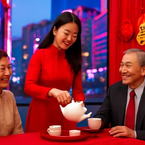 Ảnh bìa vuông bài hát Áo dài đỏ hôm ăn hỏi — nhạc Pop vui tươi