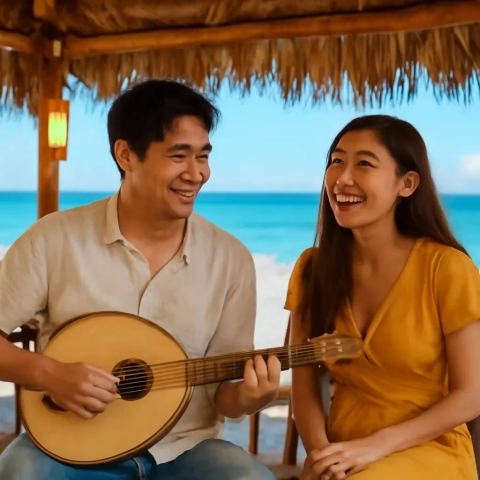 Ảnh bìa vuông bài hát Mái lá đêm trăng — nhạc Pop nhẹ nhàng
