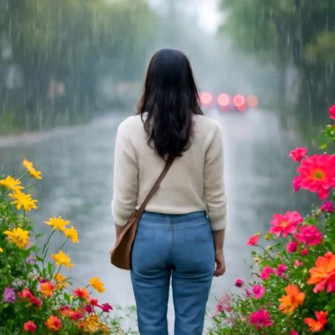 Ảnh bìa vuông bài hát Lời xin lỗi lẫn tiếng mưa — nhạc Pop buồn
