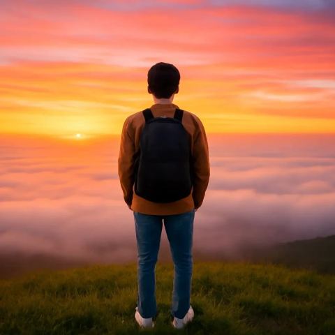 Ảnh bìa vuông bài hát Ba lô lên núi — nhạc Ballad nhẹ nhàng