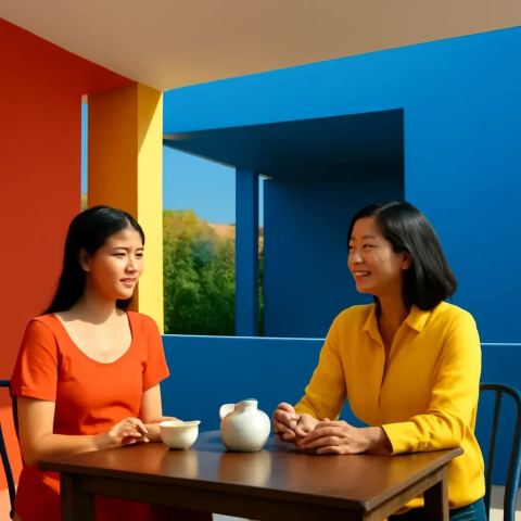 Ảnh bìa vuông bài hát Hai mẹ con ngồi không nói — nhạc Lofi nhẹ nhàng