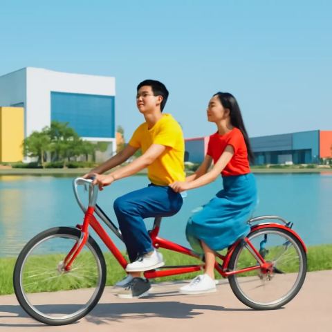 Ảnh bìa vuông bài hát Đạp xe đôi vòng hồ — nhạc Pop lãng mạn
