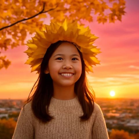 Ảnh bìa vuông bài hát Lá vàng xoay tròn — nhạc Thiếu nhi vui tươi