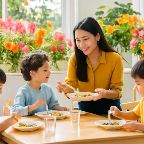 Ảnh bìa vuông bài hát Giờ ăn trưa cả lớp — nhạc Thiếu nhi vui tươi