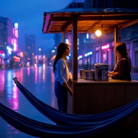Ảnh bìa vuông bài hát Quán võng không người ru — nhạc Bolero buồn