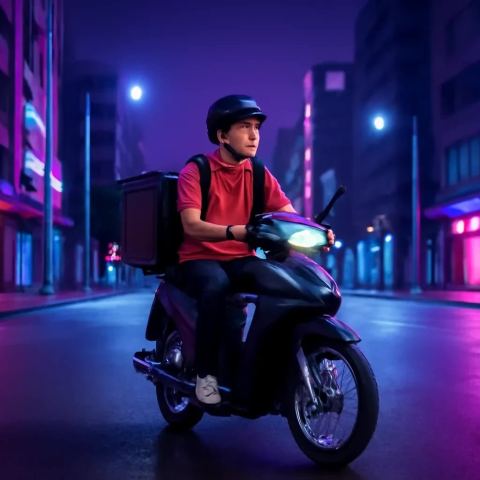 Ảnh bìa vuông bài hát Người giao hàng ca đêm — nhạc Ballad buồn