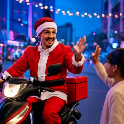 Ảnh bìa vuông bài hát Ông già Noel giao hàng — nhạc Pop lãng mạn